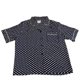 Haberdashery by Leslie Fay pajama Top, Navy/White, size 14